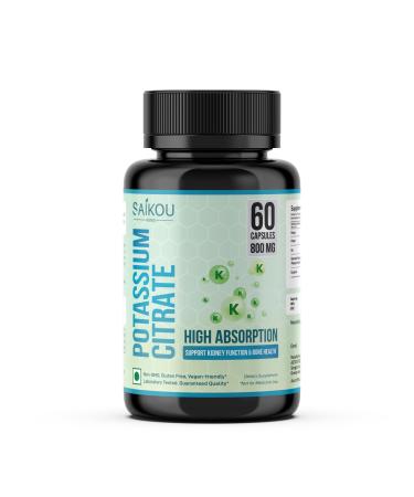 Potassium Citrate 800 mg High Absorption Potassium Supplement - 60 Servings Supports Electrolyte Balance - Pure and Potent 1
