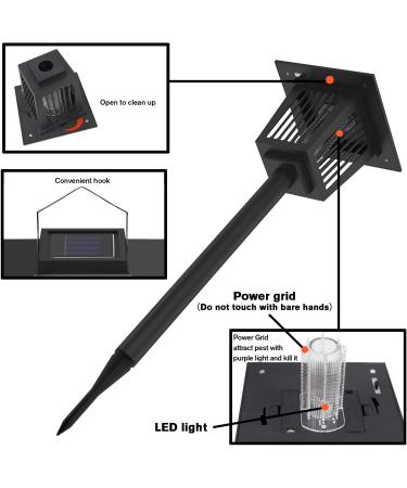 Outdoor Solar Bug Zapper 2 Pack - LED Mosquito Killer for Indoor & Garden Use - Buy Online on GoSupps.com