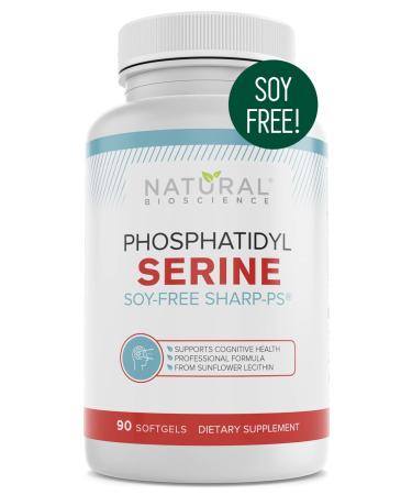 Soy Free Phosphatidylserine 100mg - Phosphatidylserine Supplement from Sunflower Lecithin, Patented Sharp PS100, Brain Health, Memory Aid, Cortisol Control, Mental Sharpness, Non GMO, 90 Softgels 90 Count (Pack of 1)