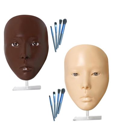 Silicone Makeup Practice Face for Beginners | Reusable Black Skin Training Board for Eyebrow Eyeliner & Foundation - Buy Online on GoSupps.com