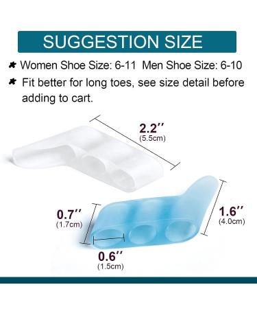 Soft Silicone Little Toe Separator - 8 Pairs | Breathable 3-Hole Overlapping Toe Protector for Scuff Protection - Buy Online on GoSupps.com
