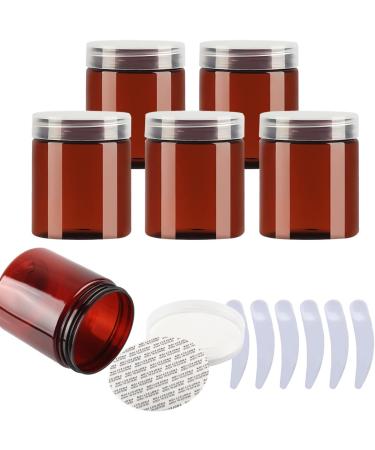 travel pots for cream small pots with lids Pack of 6   100ml Blue Plastic Cream Jars Cosmetic Pots with Clear Lids Containers for Toiletries (Color : Bruin Size : 250ml) 250ml Bruin