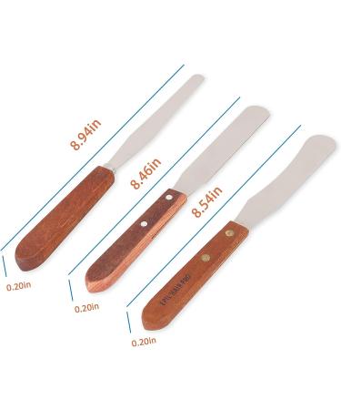 V+trys 3PCS Stainless Steel Wax Spatulas with Wooden Handle for Body Hair and Eyebrow Removal - Buy Online on GoSupps.com