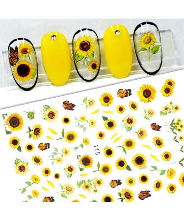 Nail Stickers 3D Nail Stickers Flowers Self-Adhesive Summer Nail Art Stickers Nail Decals for DIY Nail Art Decoration (7 Sheets)
