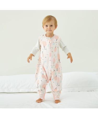Duomiaomiao Baby Sleeping Bag with Legs | 0.5 TOG 100% Cotton Wearable Blanket | Pink Forest | 3-4 Years (95cm) | Baby Height 100-110cm - Buy Online on GoSupps.com