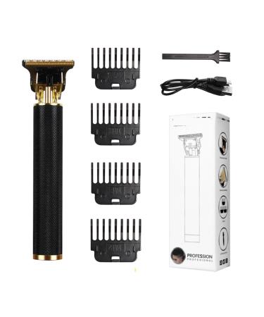 Razors T9 LCD Electric Hairdresser Oil Shaving Head Electric Pusher Carving Electric Pusher Clipper Hair Precision Trimmer for Men Care(Metal Gold)