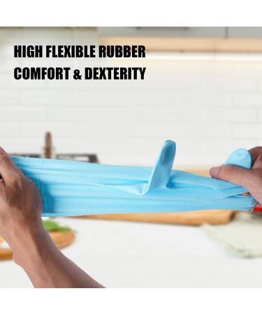 URBANSEASONS Dishwashing Rubber Gloves - 4 Pairs Household Cleaning Gloves (Blue, Pink, Green, Red) - Non-Latex, Well-Fitting Kitchen Tools - Buy Online on GoSupps.com