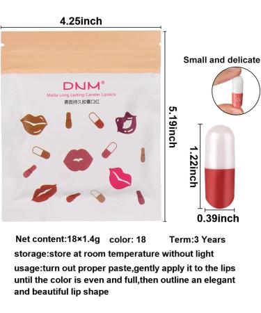 Renywosi 18 Colors/Set Matte Lipstick Sule Lipstick Matte Lipstick Long Lasting Non-Stick Cup Waterproof Lipstick Matte Gift for Women Girls - Buy Online on GoSupps.com