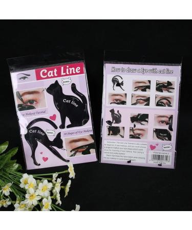 2PCS Cat Eyeliner Template Premium PVC Material Smoky Eyes Makeup Applicators Cat Shaped Eye Liner Guide Stencil Tool For Makeup Beginnereyeliner stencil - Buy Online on GoSupps.com