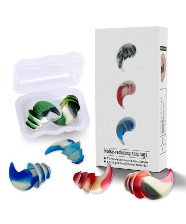 Ear plugs for sleeping noise-suppressive earplugs reusable silicone earplugs for hearing protection 3 pair of waterproof earplugs for sleeping swimming studying aircraft camouflage