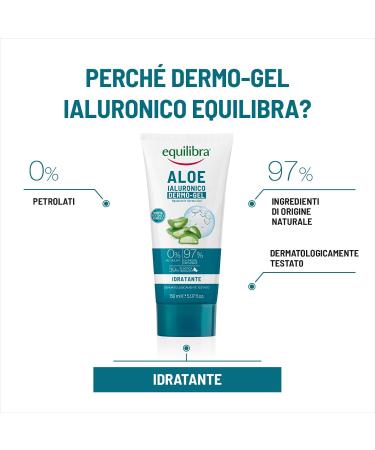  Equilibra Equilibra Aloe Hyaluronic Dermo-gel Aloe Vera Gel 150 ml 97% Naturally Derived Ingredients with Aloe Vera and Hyaluronic Acid Moisturizing Ideal as an After-Sun Treatment for Dry Skin - Buy Online on GoSupps.com