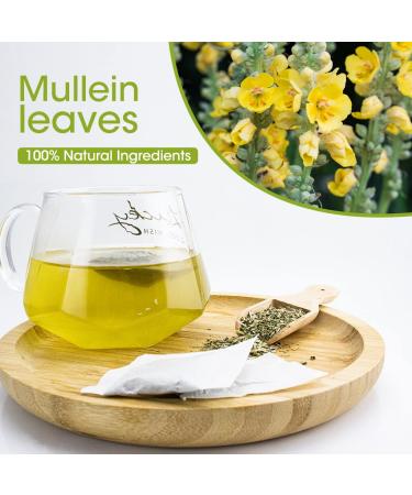 Mullein Leaf Tea - Respiratory and Lung Cleanse Herbal Tea | 40 Tea Bags, Caffeine-Free - Buy Online on GoSupps.com
