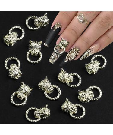 Dornail 10pcs Gold Lion Head Nail Charms - Retro Leopard Knocker 3D Alloy Nail Jewelry for Women - Nail Art Decorations & Accessories - Buy Online on GoSupps.com
