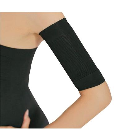 Buy 2 Pair Elastic Compression Arm Sleeves for Women - Slimming Arm Shaper & Massager for Weight Loss - Black & Nude - Perfect for Sport Fitness - Buy Online on GoSupps.com