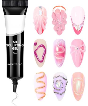 Sculpting Nail Gel | 5D Clear Nail Art Gel Transparent Manicure Supplies for Beginners Women and Events - Buy Online on GoSupps.com