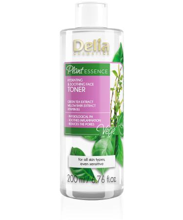 Delia Cosmetics Plant Essence Moisturizing & Soothing Facial Toner Natural ingredients For all skin types Hydrates refreshes firms tightens pores 200ml