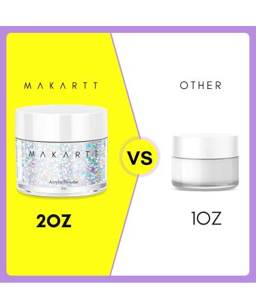 Makartt Grey Glitter Acrylic Powder for Nail Extension - No Lamp Needed | Nail Salon Quality - Buy Online on GoSupps.com