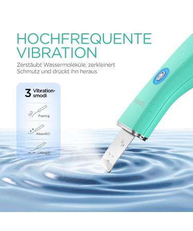 Voyor CP100 Ultrasound Peeling Device - Professional Wireless Skin Scrubber for Pore Cleaning & Gentle Facial Care - Waterproof & 3 Modes Green - Buy Online on GoSupps.com