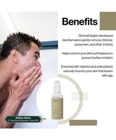Dermasport Gentle Facial Cleanser for Swimmers - Moisturizing Fragrance-Free Face Wash Removes Sunscreen & Chlorine Natural Extracts 2 fl oz - Buy Online on GoSupps.com