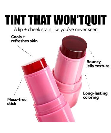 Shop 2 Colors Jelly Blush Stick Set - Water Jelly Tint for Lips & Cheeks | Sheer Stain Finish Buildable Color | International Shipping Available - Buy Online on GoSupps.com