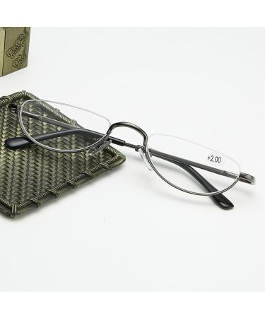 Stylish Half-Moon Reading Glasses for Men & Women | Anti Eyestrain Metal Frame Eyeglasses - Red 2.5x - Buy Online on GoSupps.com