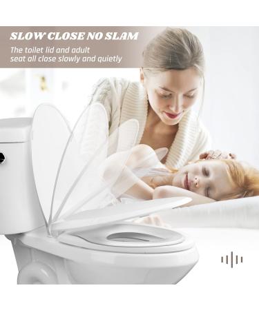 Elongated Toilet Seat With Built-In Potty Training Seat  Slow Close  Child Transition Integrated Toilet Seat  Removable Magnetic Toddler Seat  Thickened Material  Easy Clean  Never Loosen White(18.5) White Elongated - Buy Online on GoSupps.com