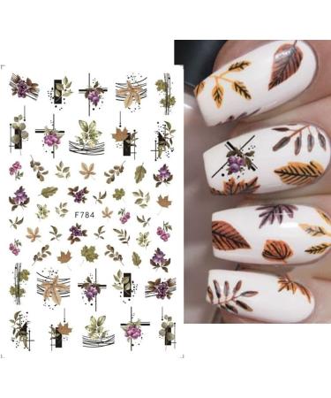 Nails Art Decoration Gold Adhesive Decals Sliders Autumn Nail Stickers Maple Leaf 3D(F790) - Buy Online on GoSupps.com