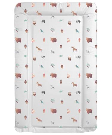 Deluxe Unisex Baby Waterproof Changing Mat with Raised Edges - Unique Beautiful Woodland Animals Design