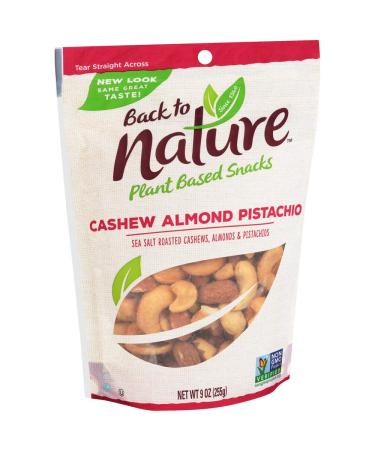 Back To Nature Non-Gmo Trail Mix, Cashew Almond Pistachio Blend, 9 Ounce 9 Ounce (Pack of 1) Nuts Blend
