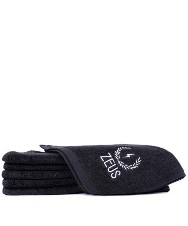 ZEUS 100% Cotton Steam Towels Barbershop Pre-Shave Steam Towel Soft & Super Absorbent (Black) 6 Pack 6 PACK!