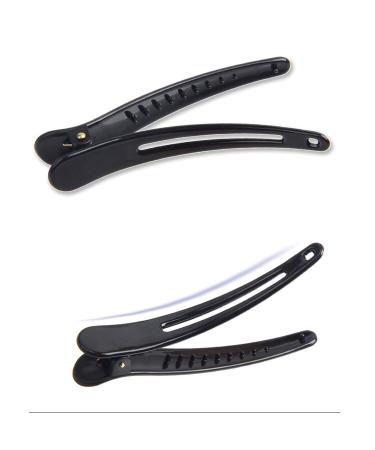 12 Pcs Matt Black Large Duckbill Hair Clips - Professional Styling Clamp for Salon Hair Sectioning - Buy Online on GoSupps.com