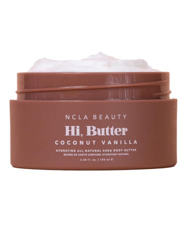 NCLA Beauty Hi Butter All Natural Body Butter - Body Moisturizer with Sunflower Oil and Shea Cocoa Mango Extracts - Coconut Vanilla - 3.4 oz