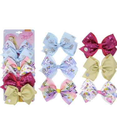 JOJO SIWA 12pcs Hair Bows Clips for Girls - 5 Inches Alligator Clips (2 Sets) | Large Bow Accessories for Girls - Buy Online on GoSupps.com