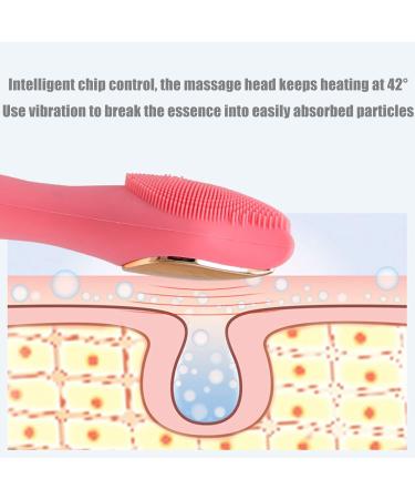 Heated Silicone Facial Cleansing Device Pore Cleaner Constant Temperature Importing Device Facial Washing Device Beauty Cleaning Brush Red (Blue) - Buy Online on GoSupps.com