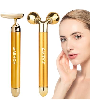 Electric Face Massage Roller, Amirce Facial Roller for Face Eyes, Electric Face Eye Massage Roller for Puffiness Relief
