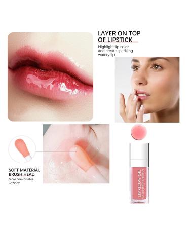 3Pcs Glass Lip Plumping Oil Set - Hydrating & Tinted Lip Balm with Big Brush Head | Nourishing & Repairing Shine Primer Lip Tint - Buy Online on GoSupps.com
