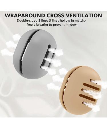 Fauxomor Makeup Sponge Storage - 2-Pack Breathable Silicone Beauty Blender Travel Bags for All Sizes - Sustainable Gray & Khaki - Buy Online on GoSupps.com