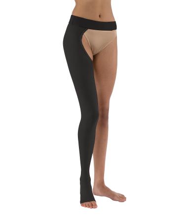 JOBST Relief Graduated Compression Stockings 20-30mmHg - Comfortable Unisex Design - Right Chap Open Toe Black Small