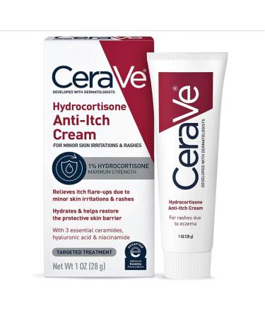 CeraVe Hydrocortisone cream 1% | 1 ounce | eczema treatment & dry skin itch relief cream | fragrance free 1 Ounce