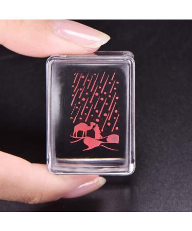 Clear Jelly Silicone Nail Stamp Kit - Rectangle Handle Manicure Tool for DIY Nail Art & Polish - International Shipping Available - Buy Online on GoSupps.com