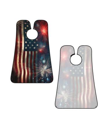Colorful Fireworks US Flag Shaving Bib | Waterproof Beard Apron - Perfect Gifts for Dad on Election Day | One Size Fits All - Buy Online on GoSupps.com