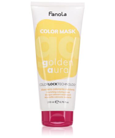 Fanola Nourishing Colour Mask Nourishing and Conditioning Pigmented Hair Mask to Intensify Color and Temporarily Dye Hair for Natural Coloured and Bleached Hair Golden Aura Shade 200ml