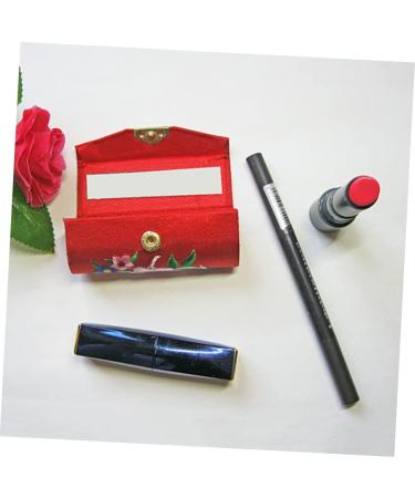 Zerodeko 3pcs Lipstick Organizer Lipstick Gift Holder Lipstick case Mirror Stand Blue Wallet Mirror Brackets Embroidered Makeup Box - Buy Online on GoSupps.com