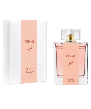 RAYAN Femme Perfume for Women - Long Lasting Arabian Eau De Parfum 100mL (3.34 Fl oz) Floral Garden with Sweet Nectars Raspberry Bergamot May Rose Jasmine Amber - Ideal Gift for Valentine's Day Sweet Floral - Buy Online on GoSupps.com
