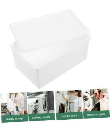 Alipis Organization Bucket Box Sheet storage box Beads laundry powders holder dedicated Laundry Detergent Holder washing powder laundry powder bin desktop storage barrel Japanese-style 16.8X11X7.5CM White - Buy Online on GoSupps.com