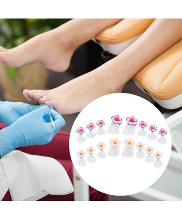 FRCOLOR Silicone Flower Toe Separator Spacers - 2 Boxes Manicure Toe Stretchers for Women Men - Reusable Toenail Cushions Style 2 - Buy Online on GoSupps.com