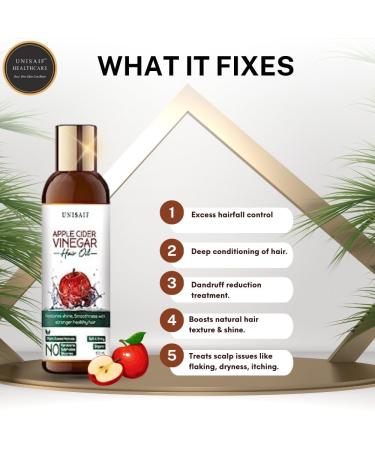 Apple Cider Vinegar Hair Oil for Dry Damaged Hair - Boost Shine & Growth | 100 ml Natural Hair Treatment - Buy Online on GoSupps.com