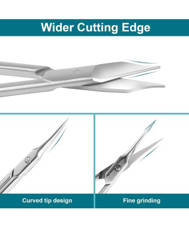 Diesisa Cuticle Scissor Extra Fine Curved 2pc Stainless Manicure Scissors Eyebrow Scissors for Fingernail Eyebrow Eyelash Dry Skin Nail Scissors Curved for Grooming Caring for Fingers and Toes 2pc Scissors - Buy Online on GoSupps.com