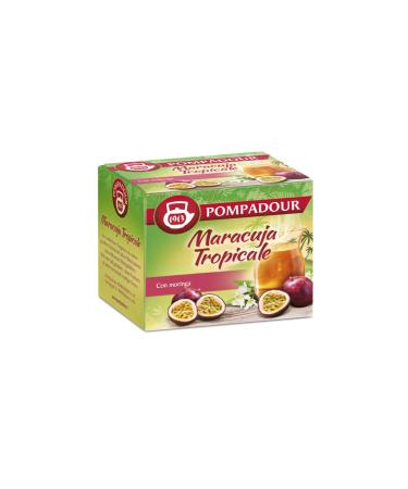 Pompadour Pompadour | Tropical Passion Fruit Infused with Moringa | Flavored Fruit Blend for Herbal Tea - 1 x 10 Filters (18g) | Tropical Fruit Blend