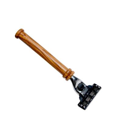 DOM wet razor K2 with olive wood handle